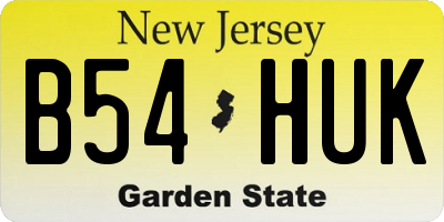 NJ license plate B54HUK