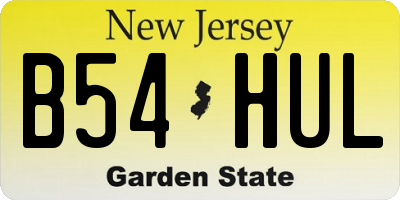 NJ license plate B54HUL