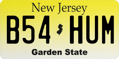 NJ license plate B54HUM
