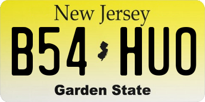NJ license plate B54HUO