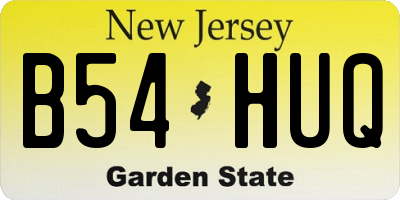 NJ license plate B54HUQ