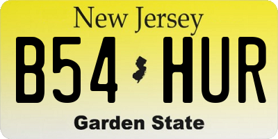 NJ license plate B54HUR