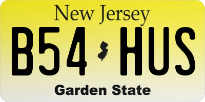 NJ license plate B54HUS