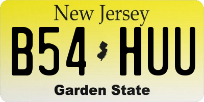NJ license plate B54HUU