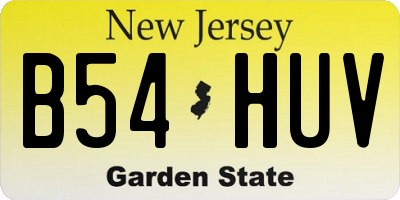 NJ license plate B54HUV