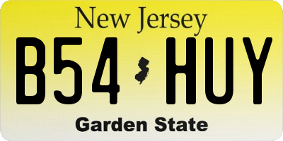 NJ license plate B54HUY