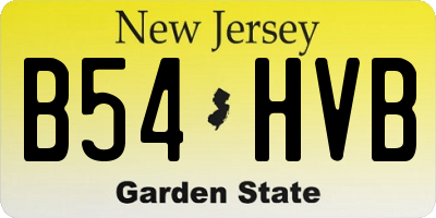 NJ license plate B54HVB