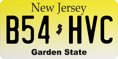NJ license plate B54HVC