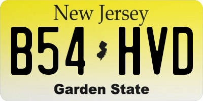NJ license plate B54HVD