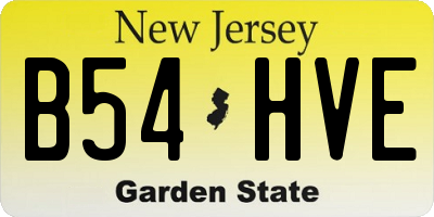 NJ license plate B54HVE