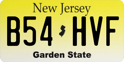 NJ license plate B54HVF