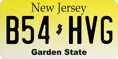 NJ license plate B54HVG