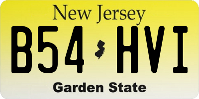 NJ license plate B54HVI