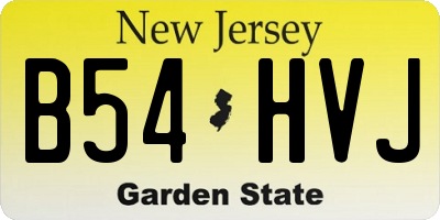 NJ license plate B54HVJ