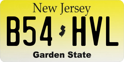 NJ license plate B54HVL