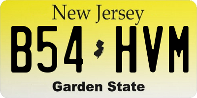 NJ license plate B54HVM