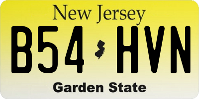 NJ license plate B54HVN
