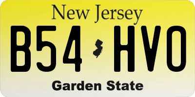 NJ license plate B54HVO