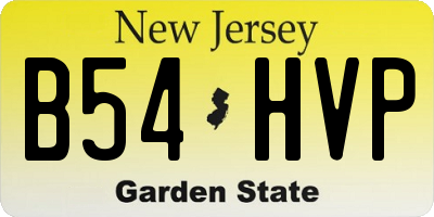 NJ license plate B54HVP