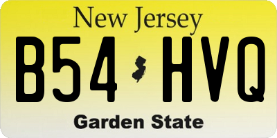 NJ license plate B54HVQ