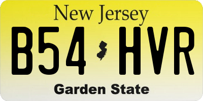 NJ license plate B54HVR