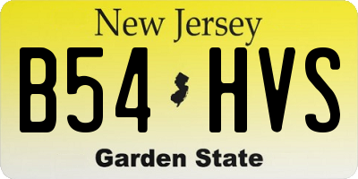 NJ license plate B54HVS
