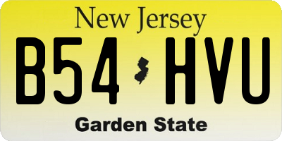 NJ license plate B54HVU