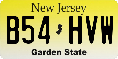 NJ license plate B54HVW