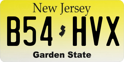 NJ license plate B54HVX