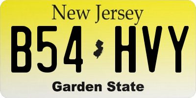 NJ license plate B54HVY
