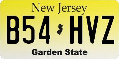 NJ license plate B54HVZ