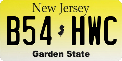 NJ license plate B54HWC