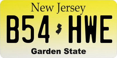 NJ license plate B54HWE