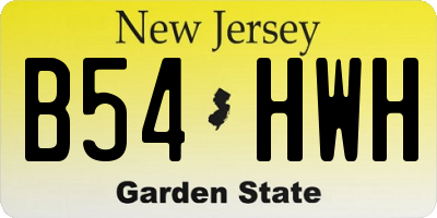 NJ license plate B54HWH