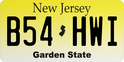 NJ license plate B54HWI