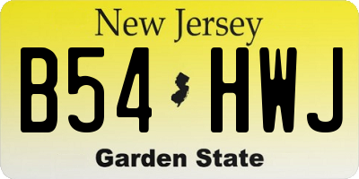 NJ license plate B54HWJ