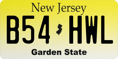 NJ license plate B54HWL