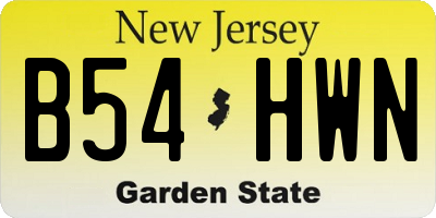 NJ license plate B54HWN