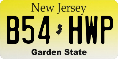 NJ license plate B54HWP