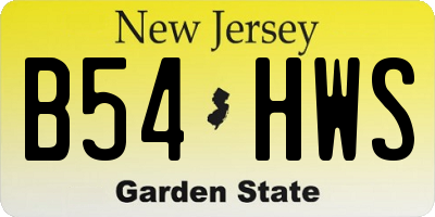 NJ license plate B54HWS