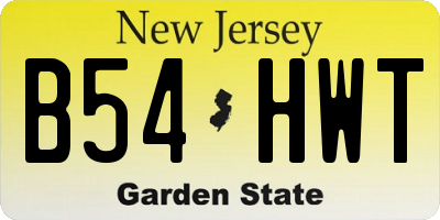 NJ license plate B54HWT