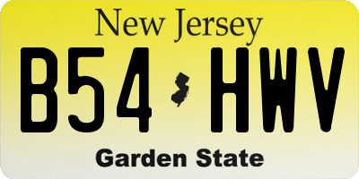 NJ license plate B54HWV