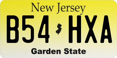 NJ license plate B54HXA
