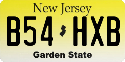 NJ license plate B54HXB