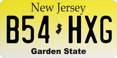 NJ license plate B54HXG