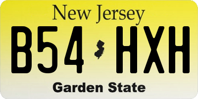NJ license plate B54HXH