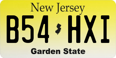 NJ license plate B54HXI