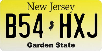 NJ license plate B54HXJ