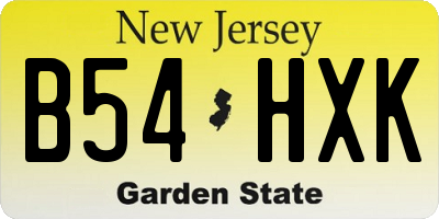 NJ license plate B54HXK