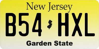 NJ license plate B54HXL